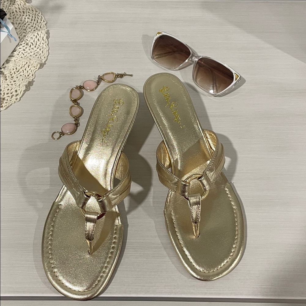 Lilly Pulitzer Metallic Gold Sandals